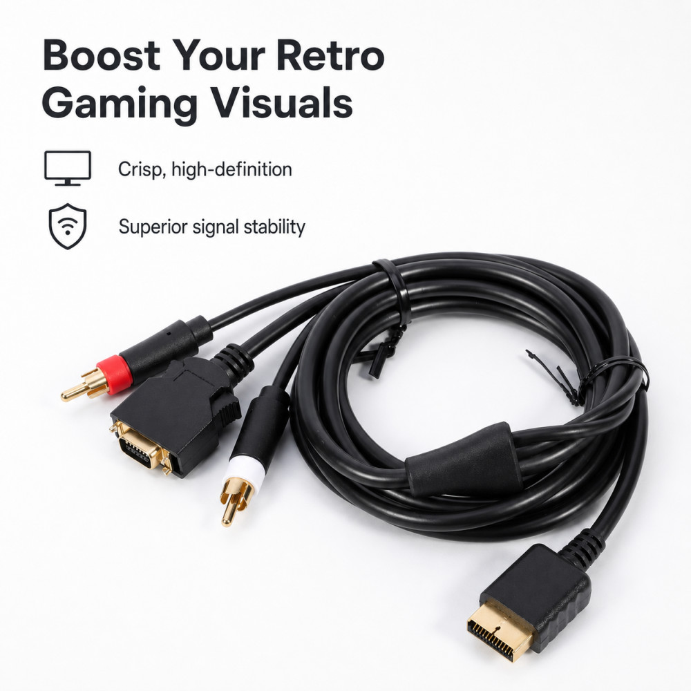 Vergulde AV-kabel voor PS2 PS3 - Gaming Console Definition recensie en prijs