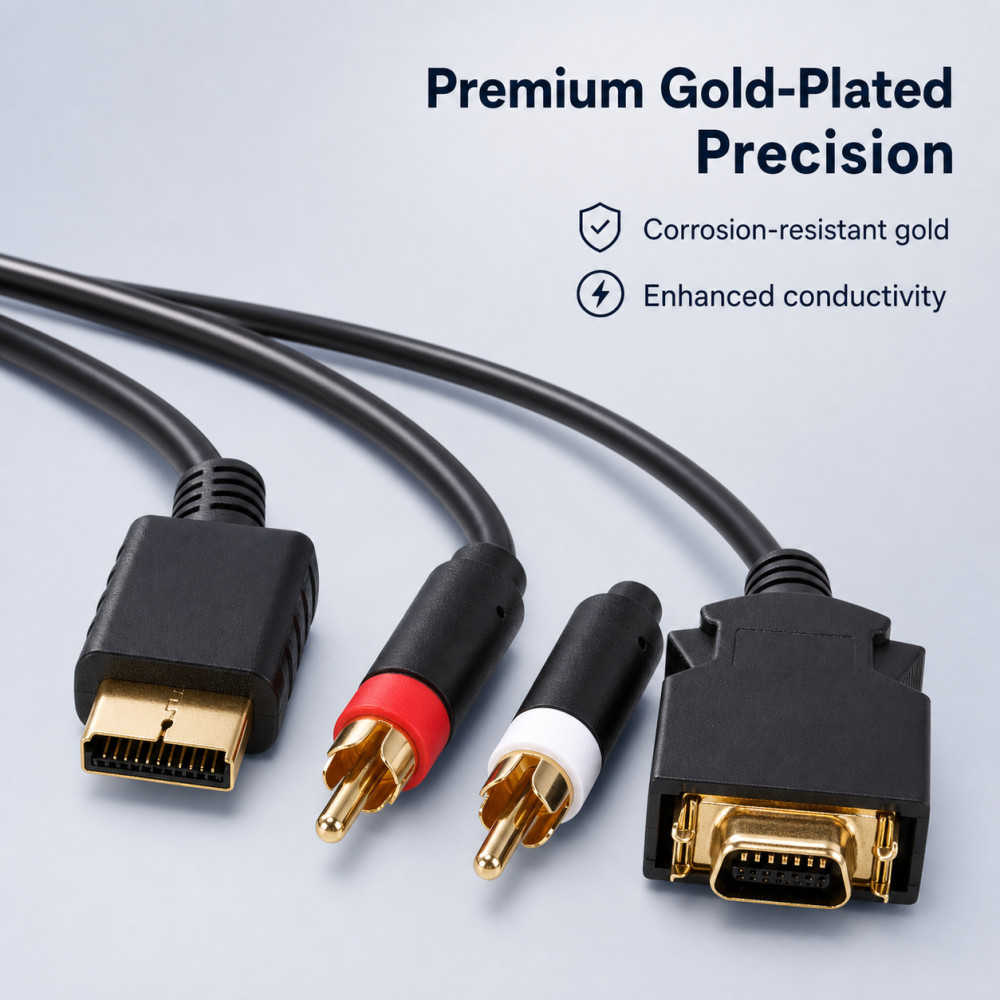 Vergulde AV-kabel voor PS2 PS3 - Gaming Console Definition recensie en prijs