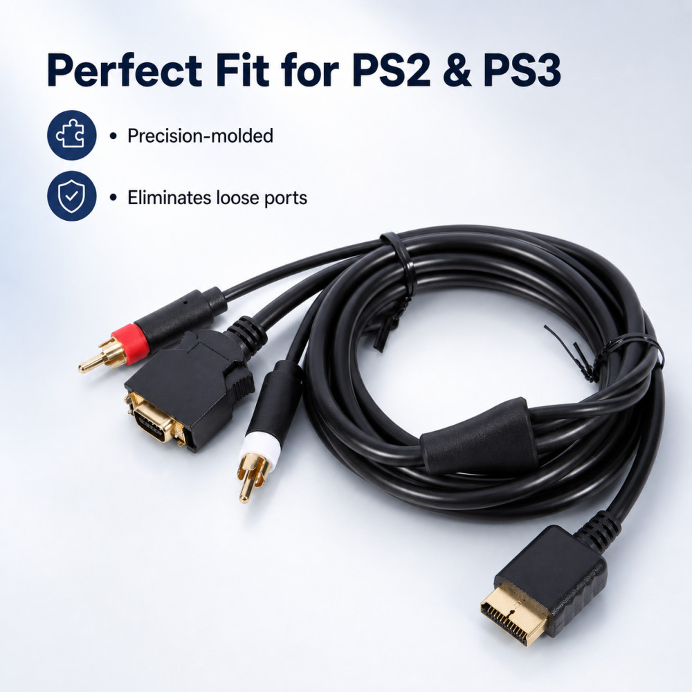 Vergulde AV-kabel voor PS2 PS3 - Gaming Console Definition recensie en prijs